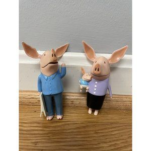 Olivia Pig Toy Figurines Set Mom Dad Baby
